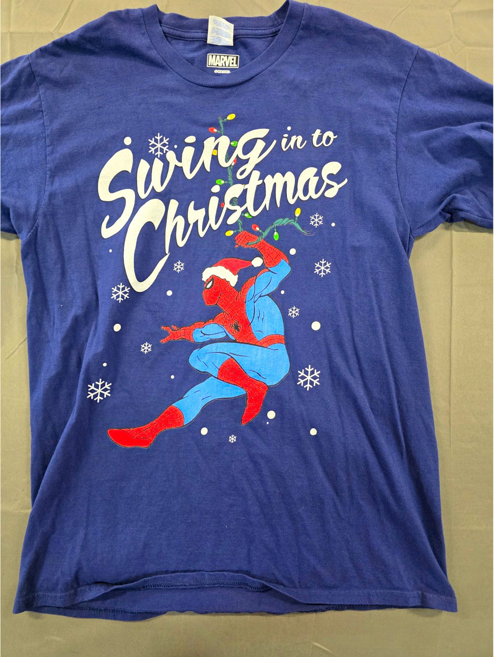 Marvel Spiderman Christmas T-Shirt Size Medium